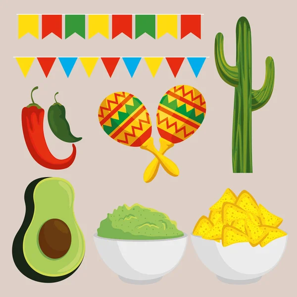 Set Mexico traditie vakantie evenement — Stockvector