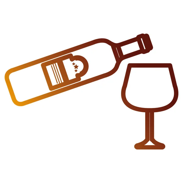 Fincan ile şarap şişesi — Stok Vektör
