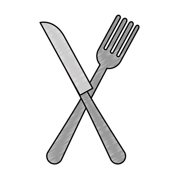 Gabel und Messer Besteck — Stockvektor