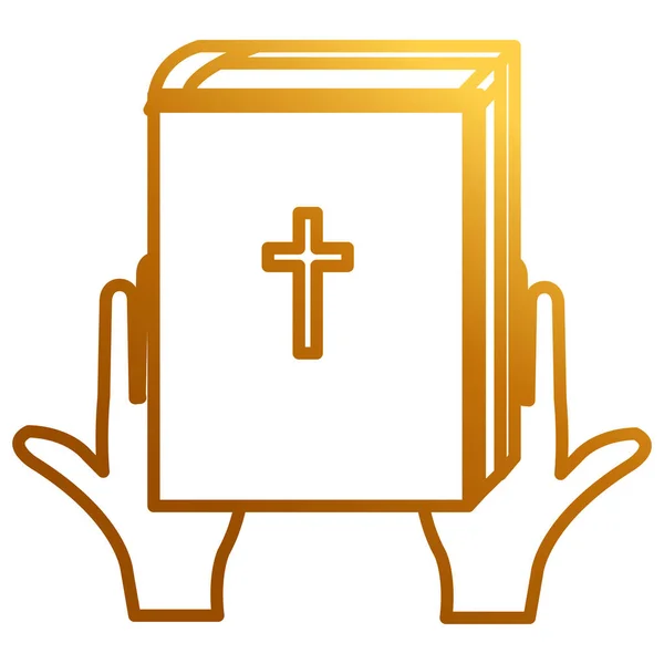 Hands with holy bible — Stock Vector