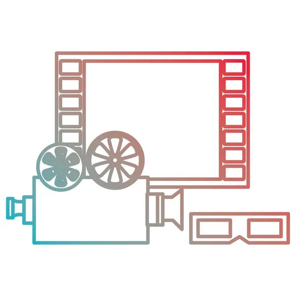 Ícones de cinema entretenimento conjunto — Vetor de Stock