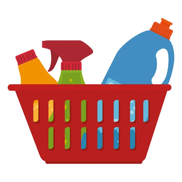 Laundry service basket equipment — Stock Vector
