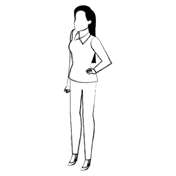 Икона персонажа бизнес-женщины — стоковый вектор