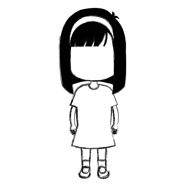Glückliche kleine Mädchen Charakter — Stockvektor