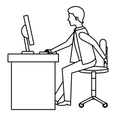 bilgisayar avatar karakter çalışan işadamı