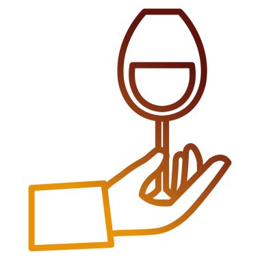 şarap bardağı cam ile el