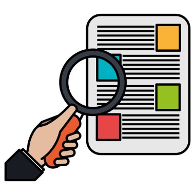 belge ve büyüteç ile el