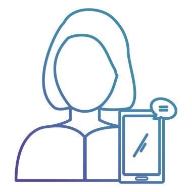 smartphone ve konuşma balonu kadınla