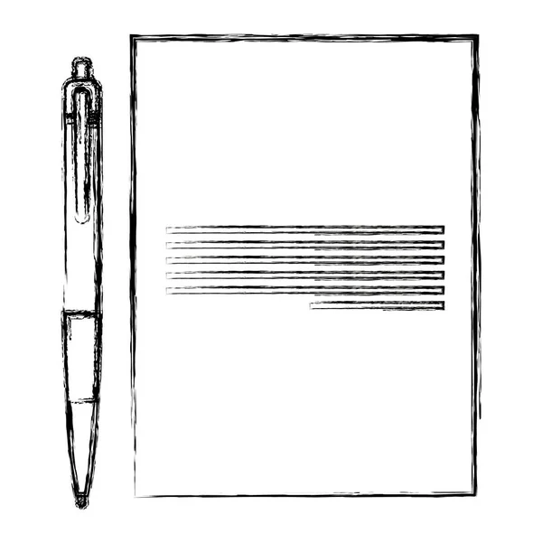 Papierdokument mit Stift — Stockvektor