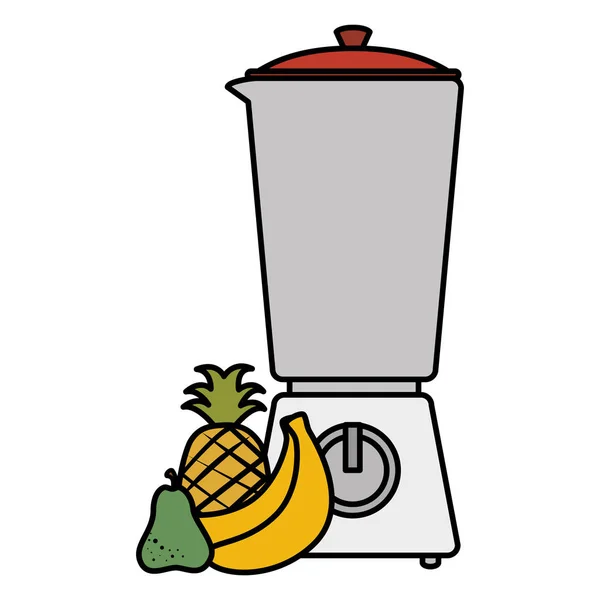 搅拌机与水果图标 — 图库矢量图片