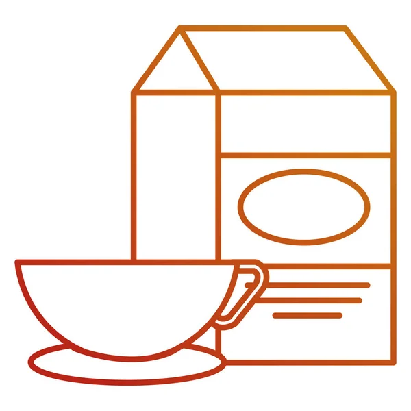 Молочная коробка с чашкой кофе — стоковый вектор