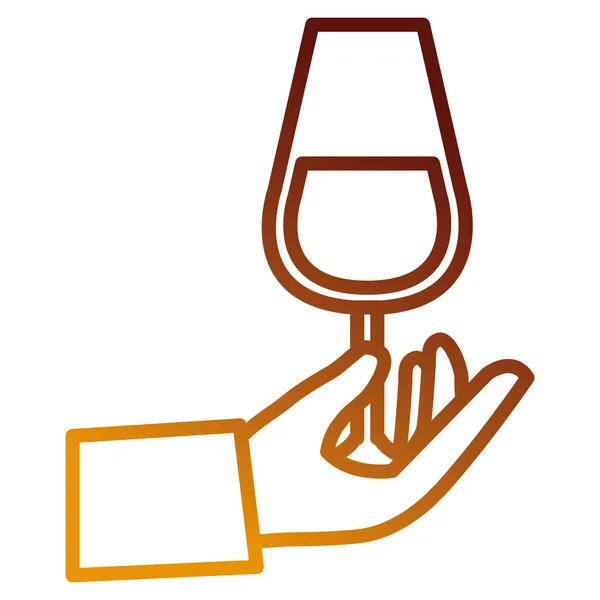 Hand with wine cup glass — Stock Vector