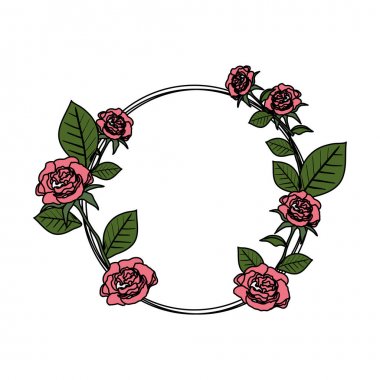 dairesel gül dekorasyon simgesi