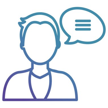 genç adamla konuşma balonu