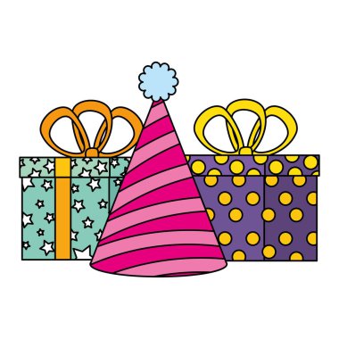 hediyeler kutuları şapka partisi ile sunar
