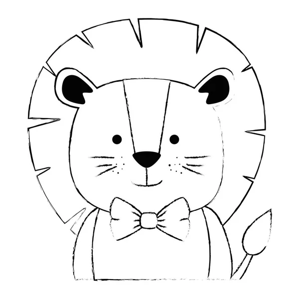 Icône de personnage lion mignon — Image vectorielle