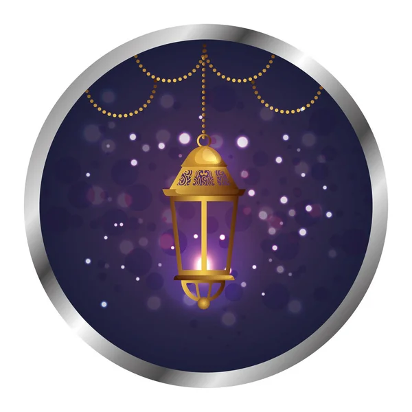 Seal met ramadam Estella gouden lamp opknoping — Stockvector