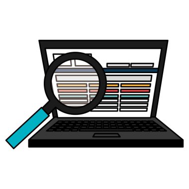 Büyüteç ile dizüstü bilgisayar