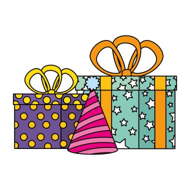 hediyeler kutuları şapka partisi ile sunar