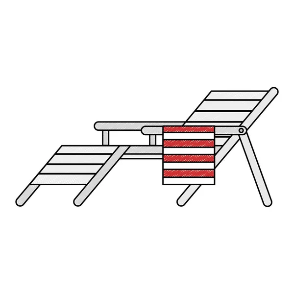 Wooden beach chair icon — Stock Vector