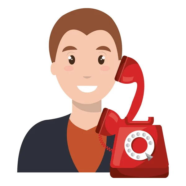 Callcenter-agent med telefon — Stock vektor