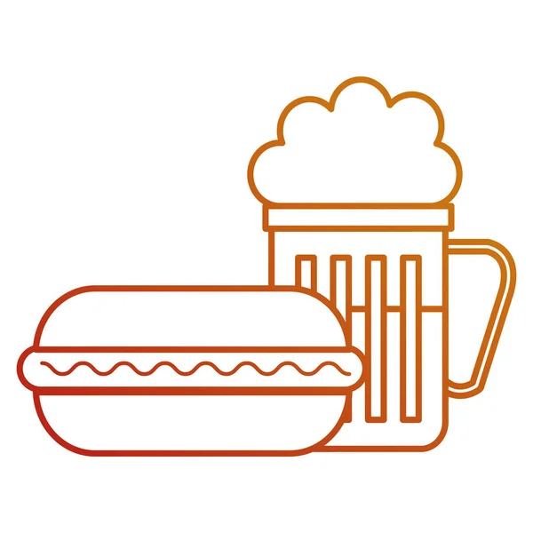 Deliciosa hamburguesa con cerveza — Archivo Imágenes Vectoriales