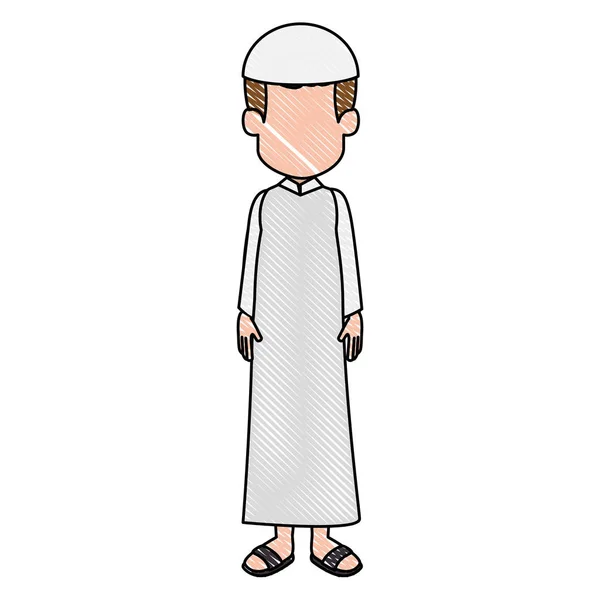 イスラム教徒の男のアバターキャラクター — ストックベクタ