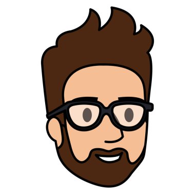 Genç adam kafa sakal avatar karakter ile