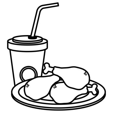 Tavuk uyluk ve soda ile çanak