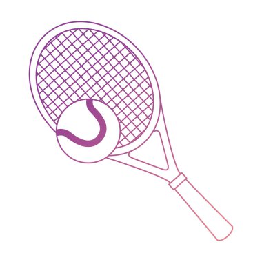 Tenis raket ve top izole simgesi