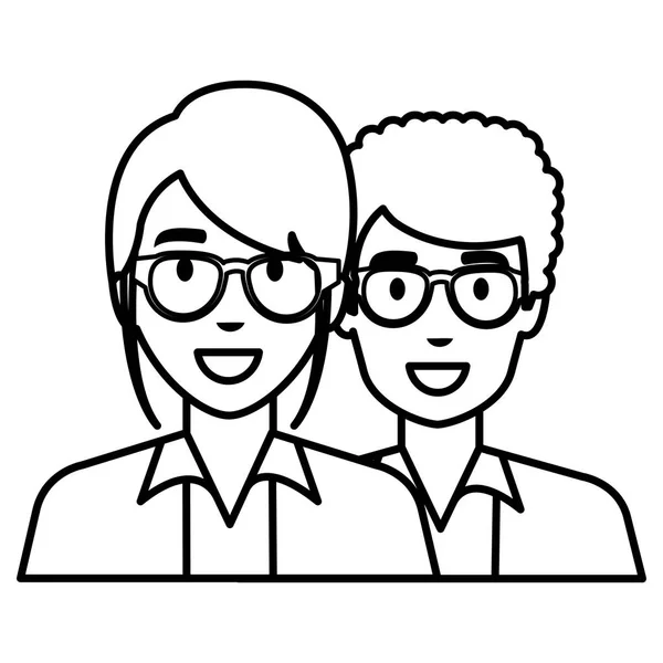 Doctors couple avatars characters — Stock Vector