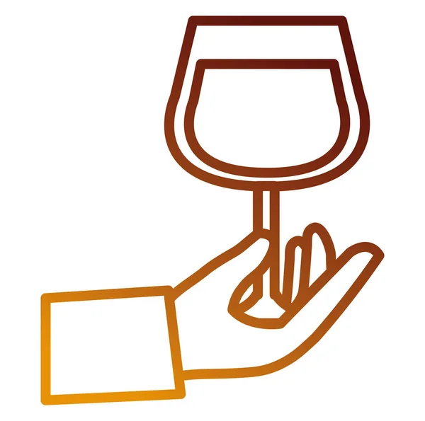 Main avec verre à vin tasse — Image vectorielle