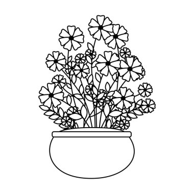 Seramik tencerede çiçek dekorasyon