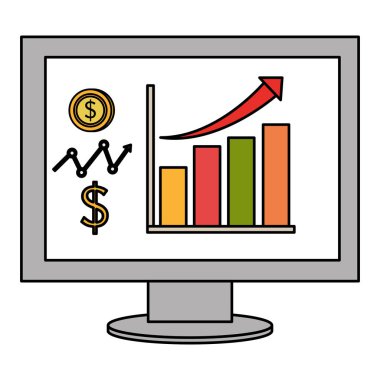 istatistik finansal bilgisayar ekranı