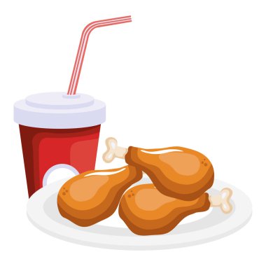 Tavuk uyluk ve soda ile çanak