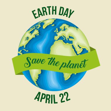 Dünya Günü kutlama için şerit ile gezegen