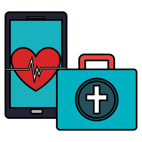 Lékařská souprava se smartphone — Stockový vektor