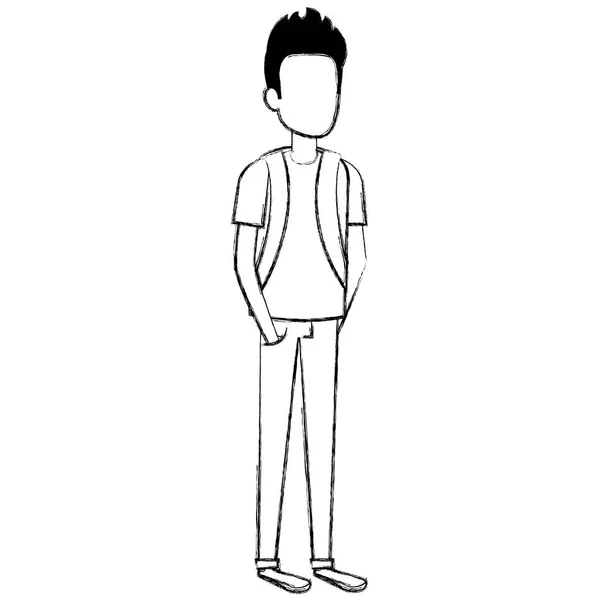 Man student avatar character — Stock Vector