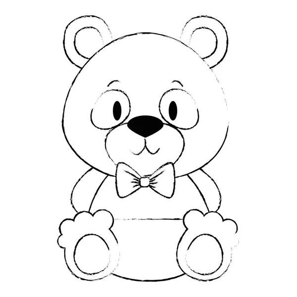Niedlich und entzückend Bär Teddy Charakter — Stockvektor