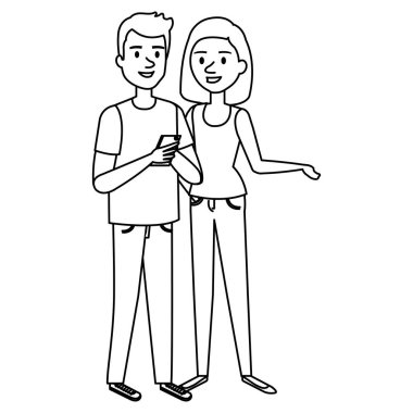 Çift avatar karakter simgeler