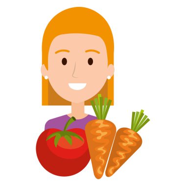 domates ve havuç kadın ile