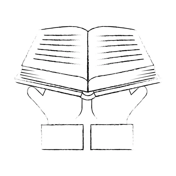 Χέρια ανύψωση ιερό βιβλίο θρησκευτική — Διανυσματικό Αρχείο