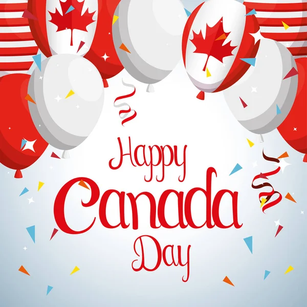 加拿大国旗气球活动庆祝活动 — 图库矢量图片