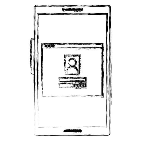 Dispositivo smartphone con menú de inicio de sesión — Archivo Imágenes Vectoriales