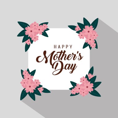 egzotik çiçekler ile kart ve anne günü kutlamak için yaprakları