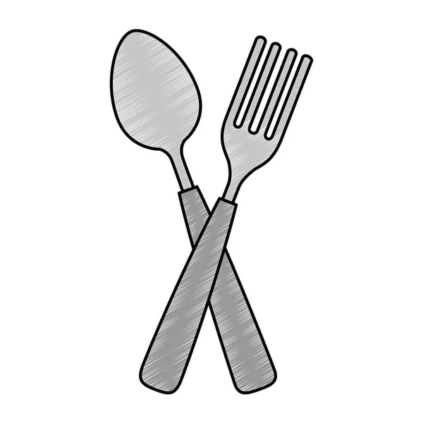 Fork and spoon cutlery — Stock Vector