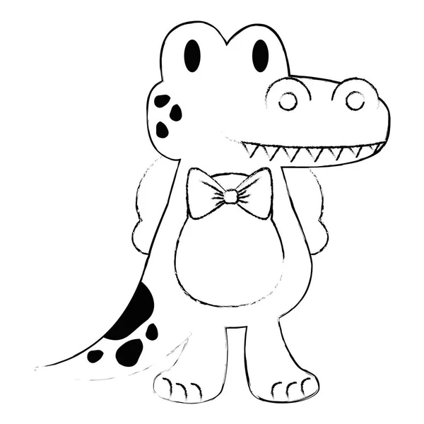 Personagem de crocodilo bonito e adorável — Vetor de Stock