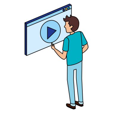 medya oynatıcı arayüzü ile adam