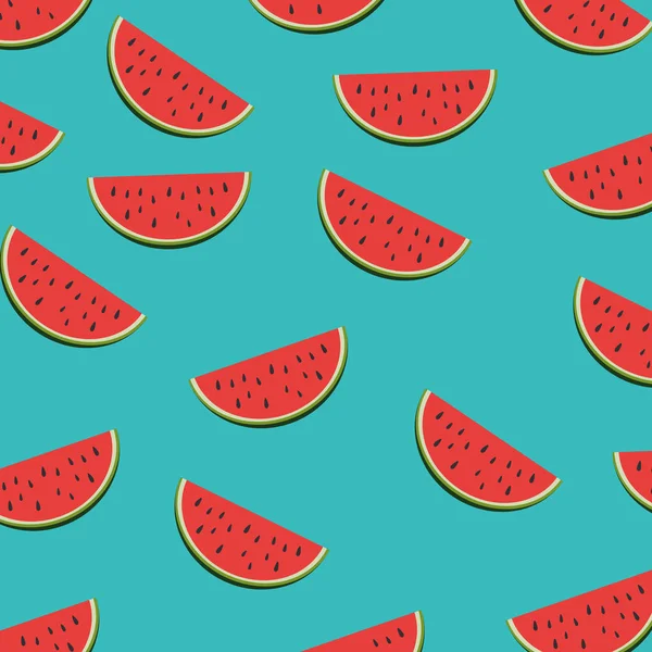 Fresh watermelon fruit pattern background — Stock Vector