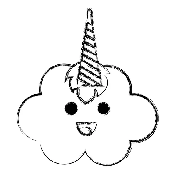 Lindo nubes con partido sombrero kawaii caracteres — Archivo Imágenes Vectoriales